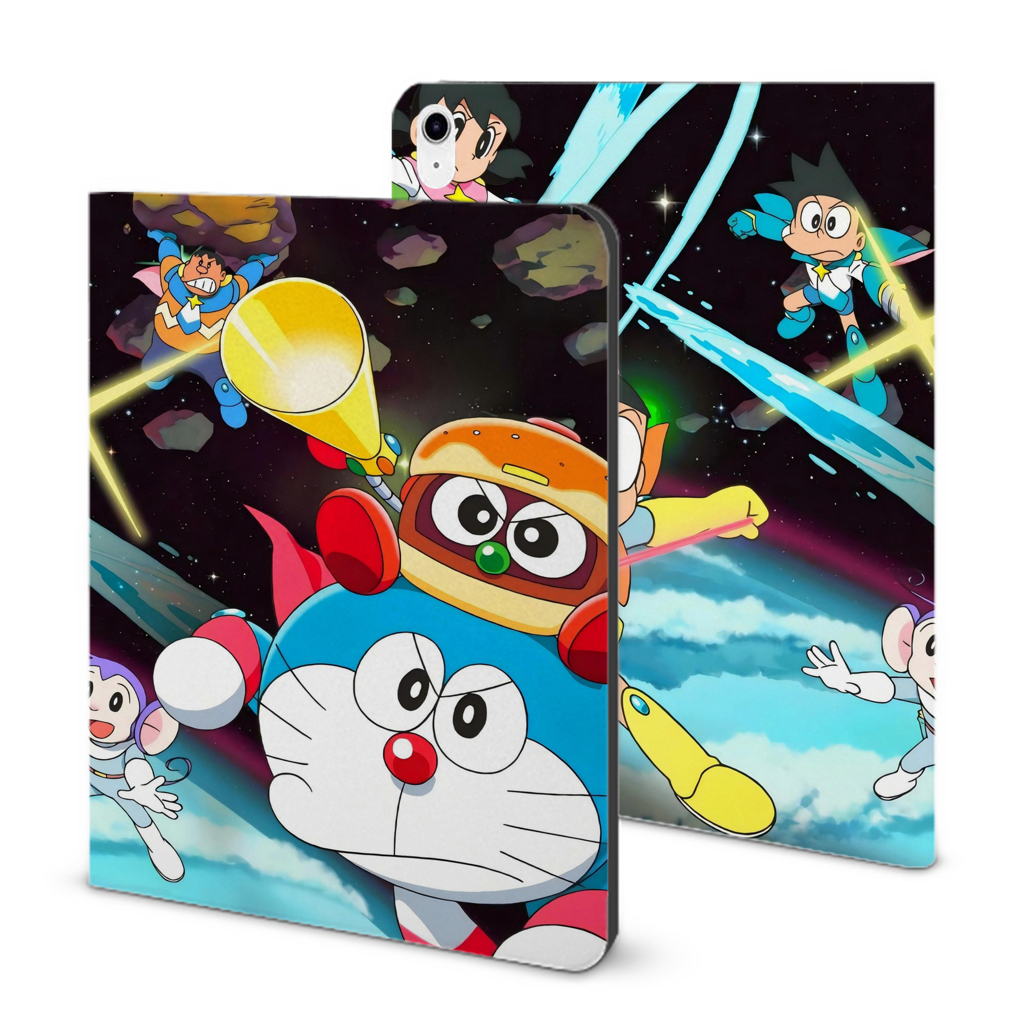 （画像用） ドラえもん Doraemon IPad ケース ブック型 PUレザー TPU 耐衝撃 軽量 薄型 ペン収納なし 全面保護 IPad 各モデル対応